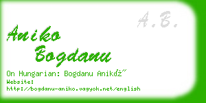 aniko bogdanu business card